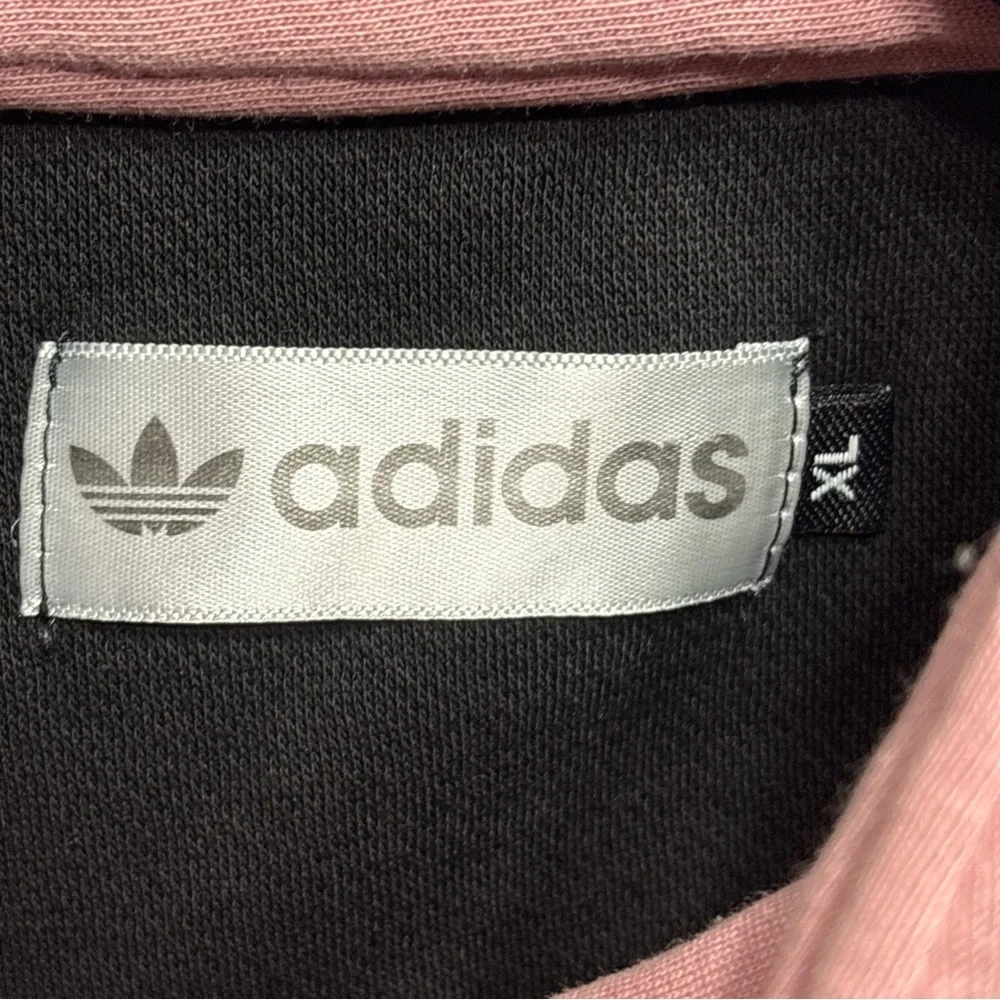 Adidas Womens Black / Mauve Zip Up Jacket/ Sweatshirt -Sz XL - Picture 6 of 6
